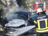 PUT CETINJE-PODGORICA: Gorio automobil, nema povrijeđenih