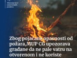 APEL MUP-A: Građani da ne pale vatru na otvorenom i koriste pirotehnička sredstva